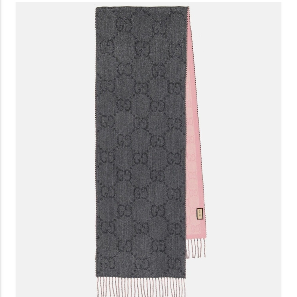 Gucci Scarf grey & pink monogram